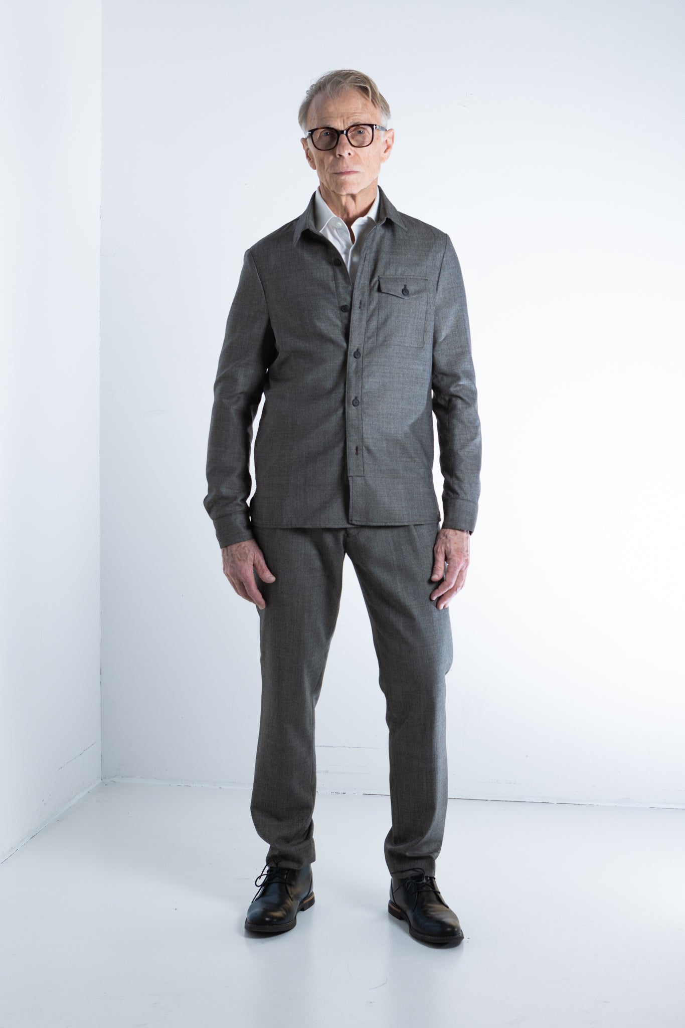 Bodie wool structure overshirt
