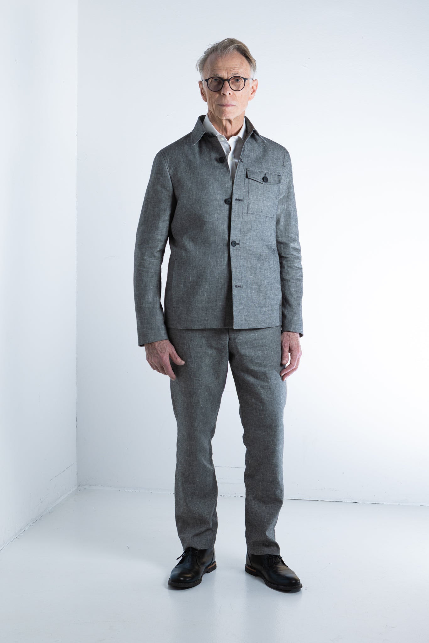 Stone cotton linen jacket