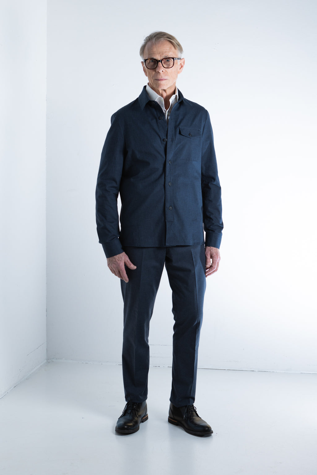Bodie cotton stretch plain overshirt
